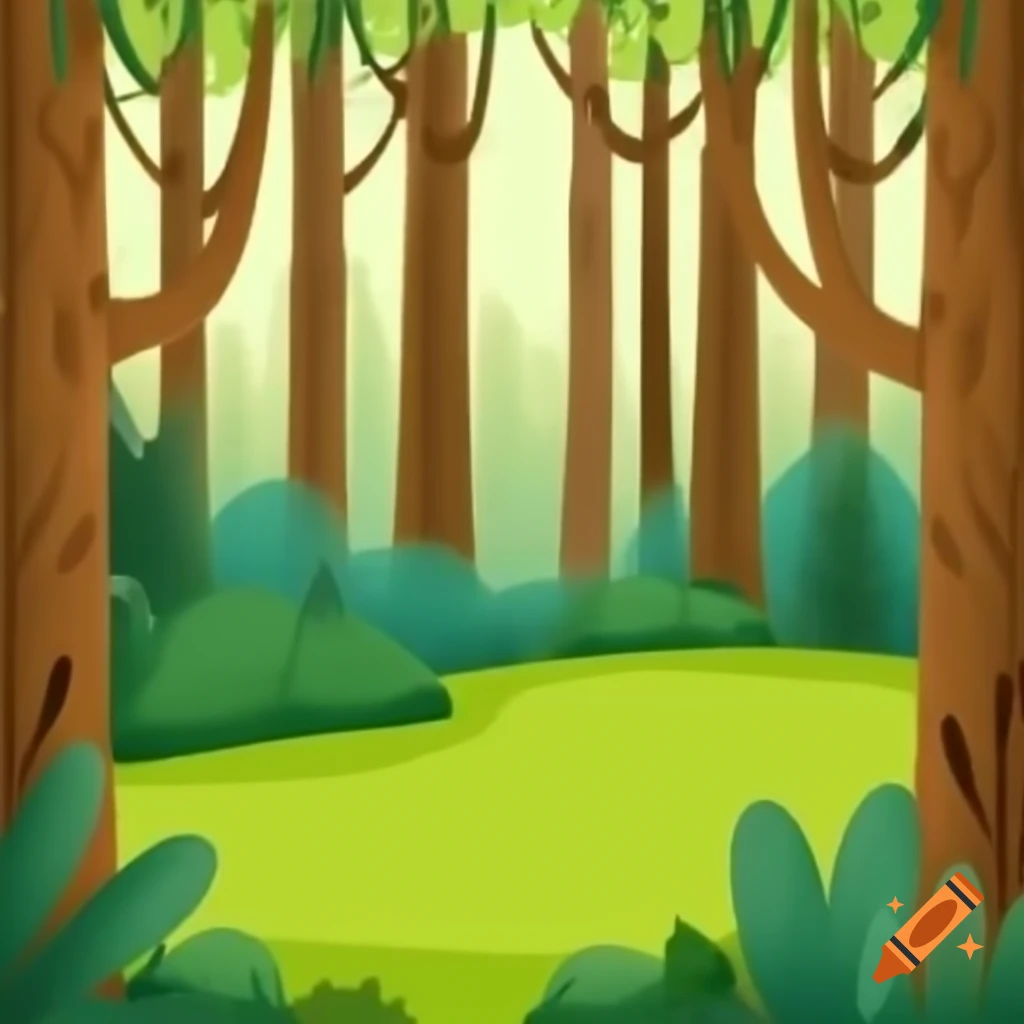 Cartoon depiction of a forest