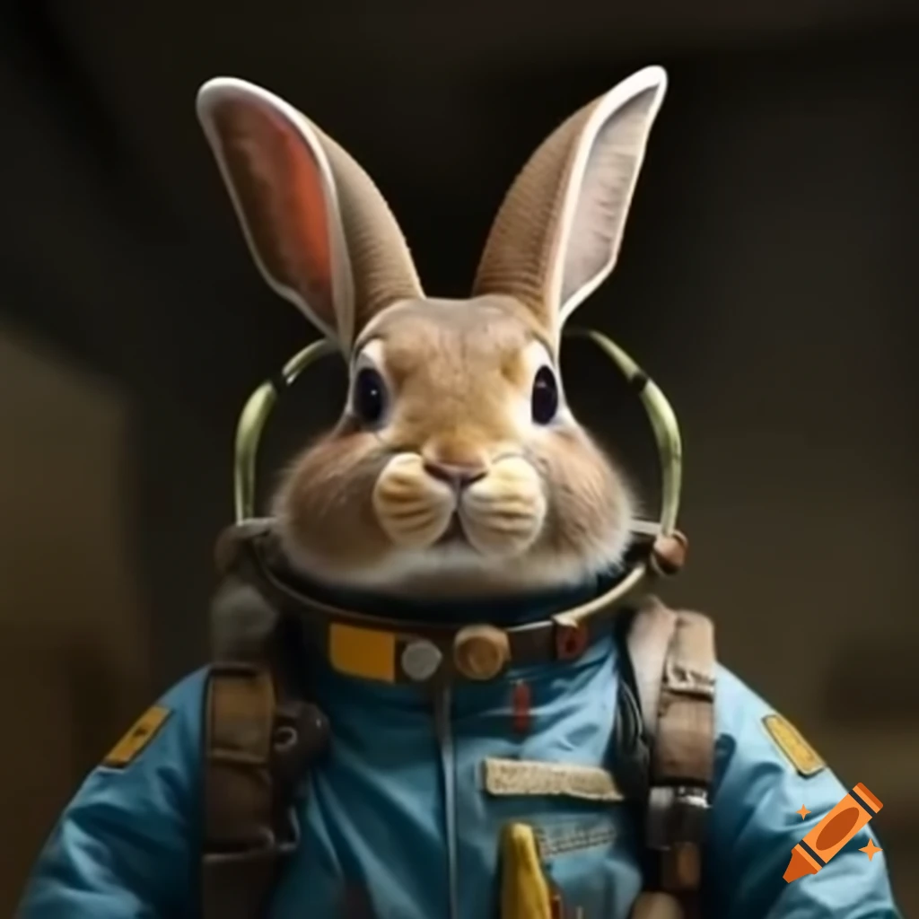 Bunny wearing an old diving suit
