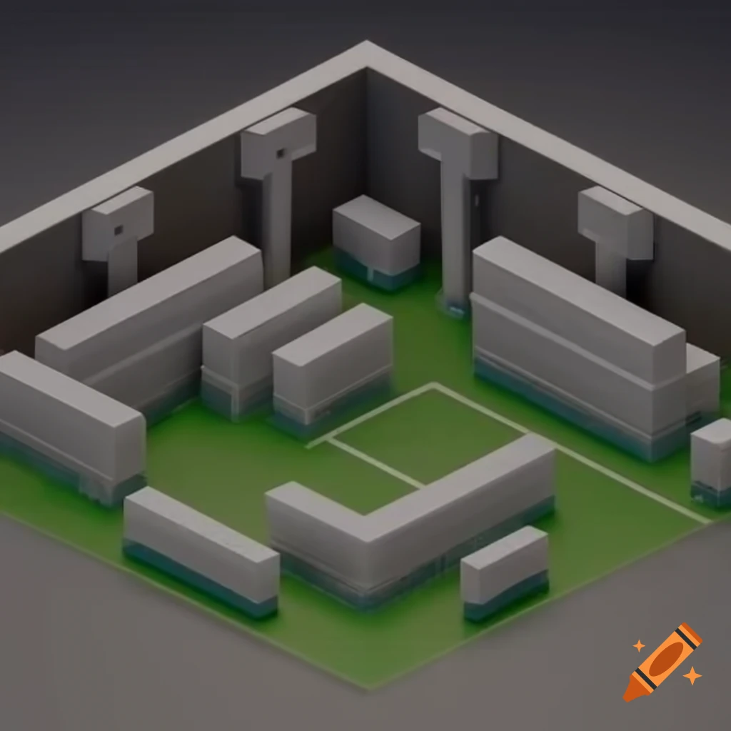 3D rendering of a modern warehouse