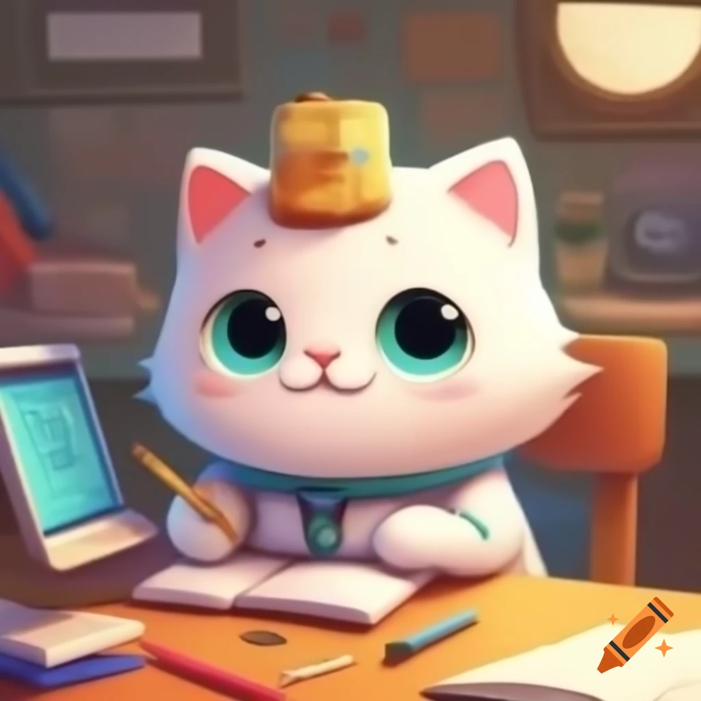 Cute cat studying software engineering