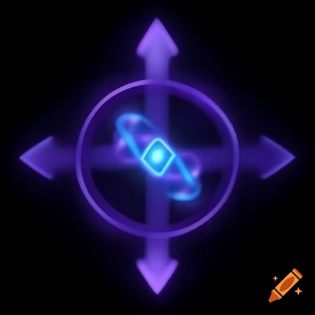 Glowing purple twisted helix rune symbol