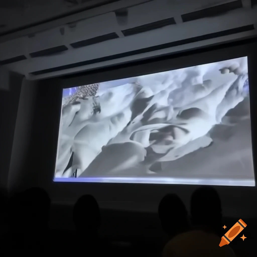 Science museum exhibit displaying video on glacier worship rituals in India