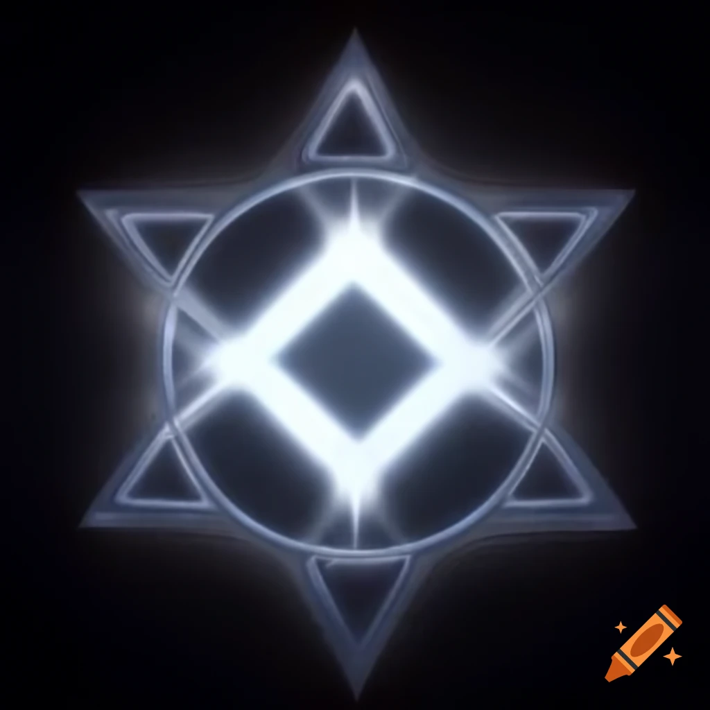 Glowing white symbol resembling a vertex rune
