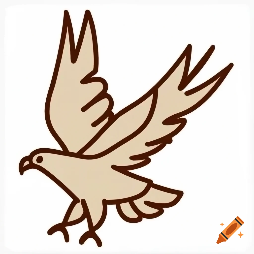 Simple drawing of a harpy eagle