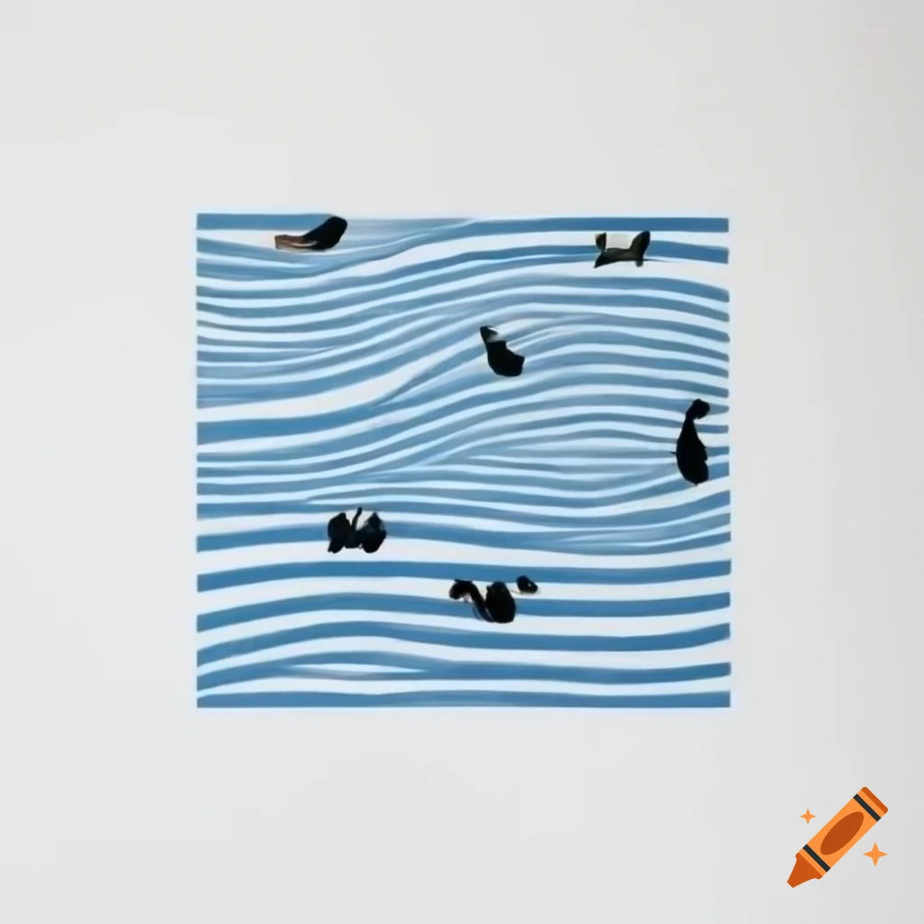 Abstract minimalistic drawing featuring animal people in a whimsical style