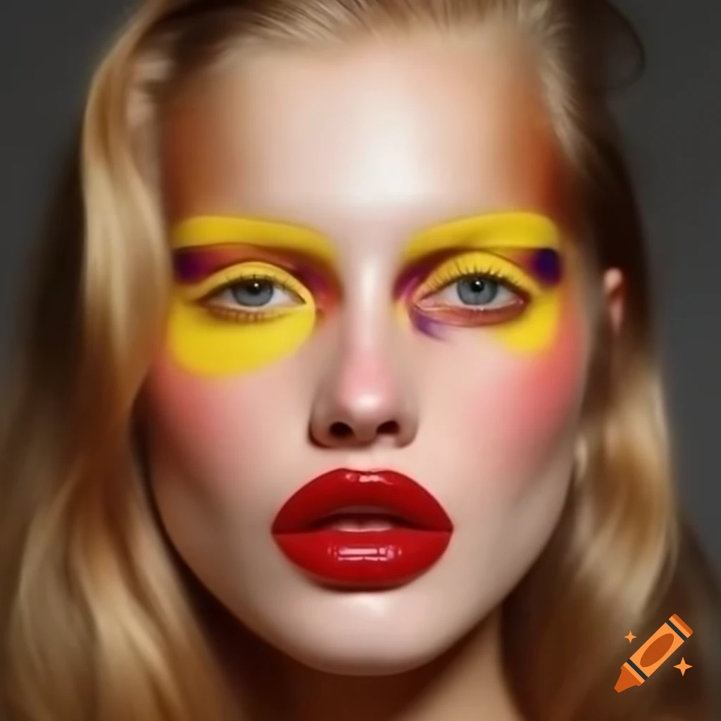 Italian model with blond hair and classic makeup