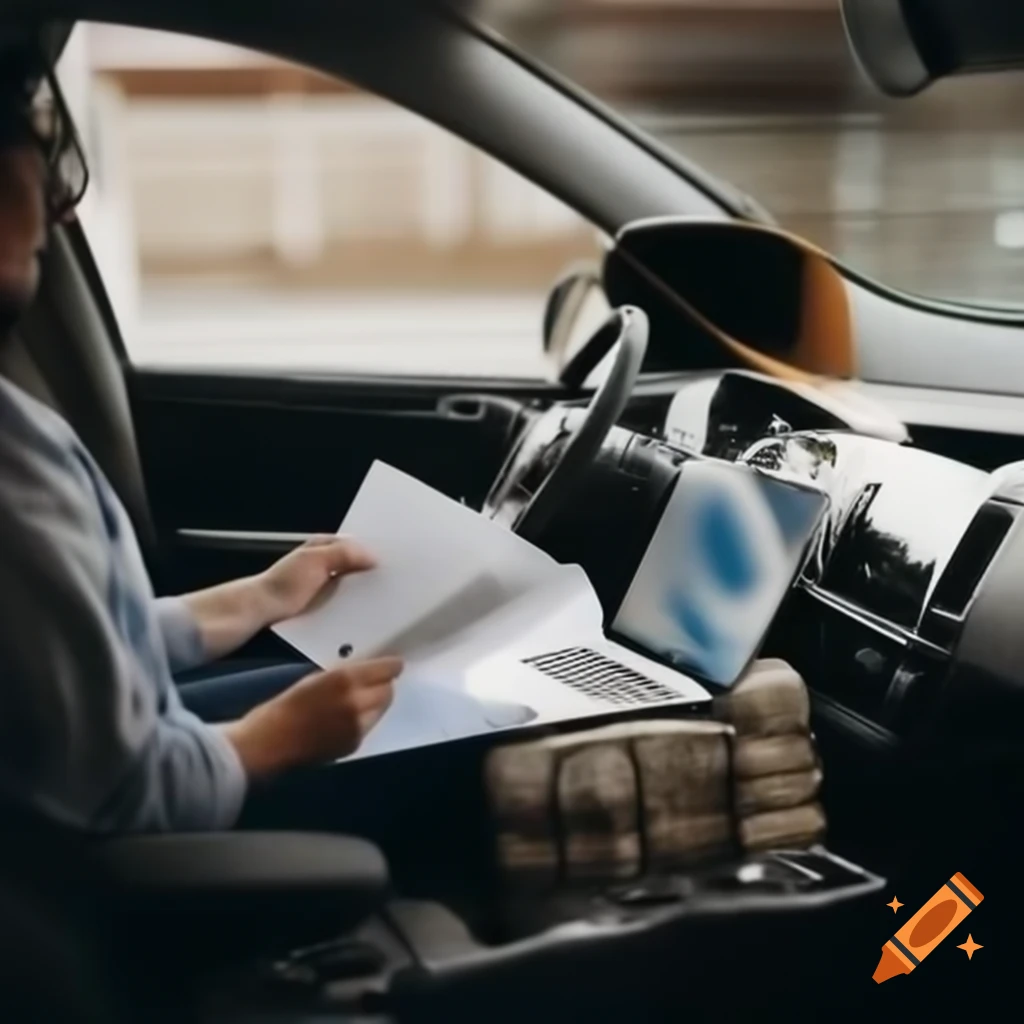 Accident insurance employee working in a futuristic setting