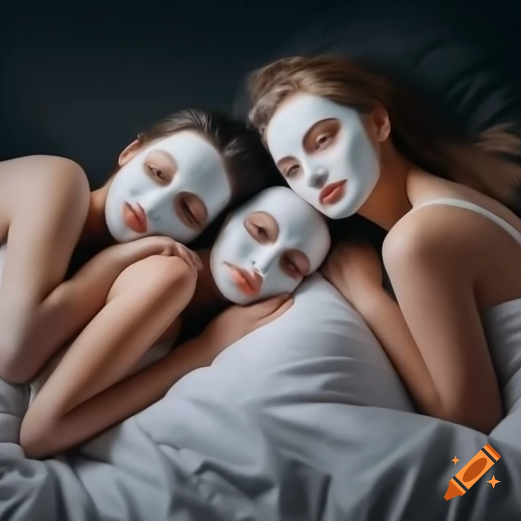 Woman relaxing with facial mask and cucumber slices on her eyes in a cozy setting