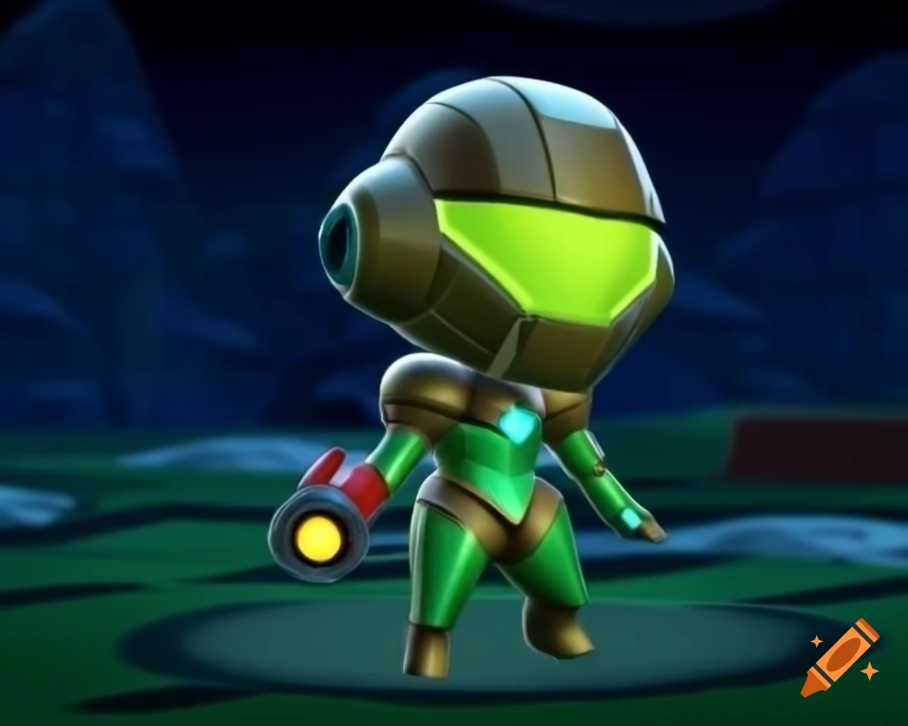 Samus from Metroid in Animal Crossing style