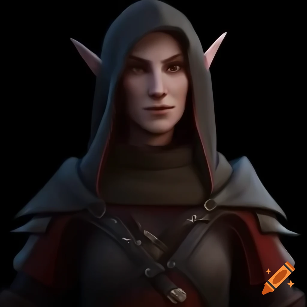 Female Dalish elf in custom medieval-inspired casual wear from Dragon Age: Inquisition