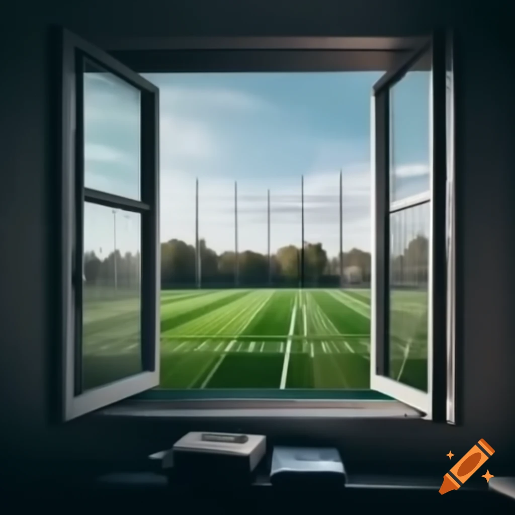 Athletics field viewed from physiotherapy clinic window