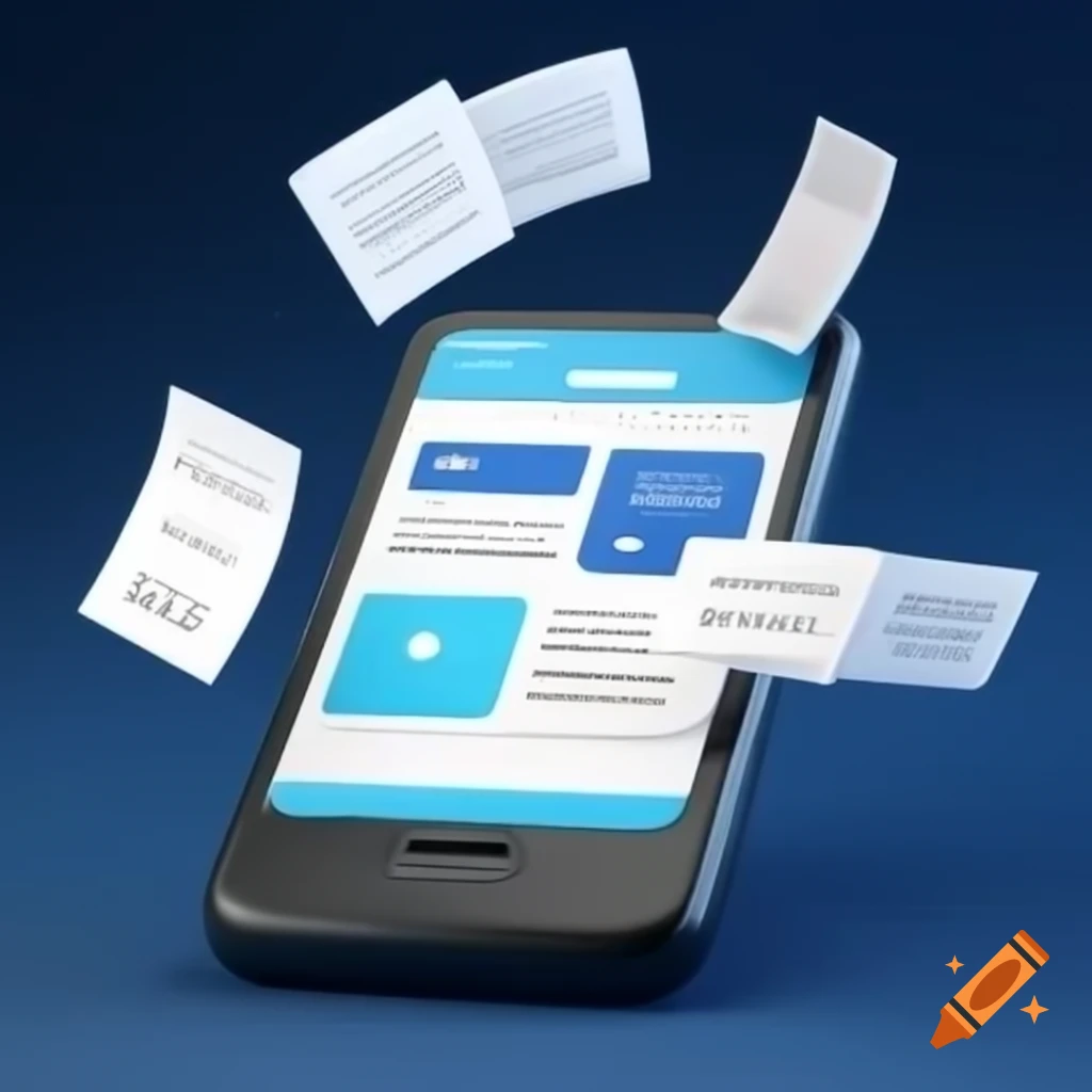 Mobile phone displaying digital shopping receipt