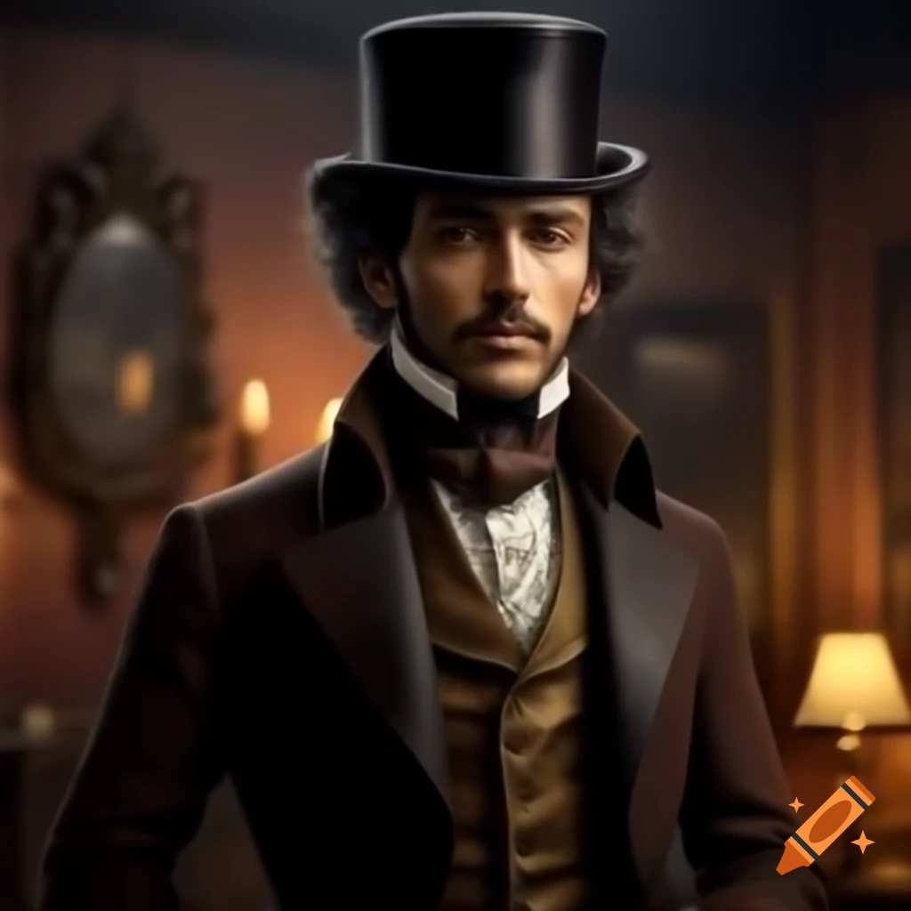 Victorian gentleman with brown mustache, strong and intelligent appearance