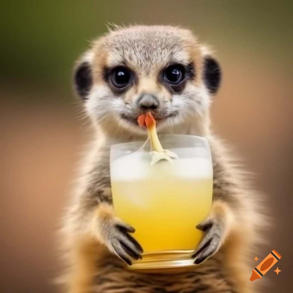 Meerkat enjoying a margarita drink