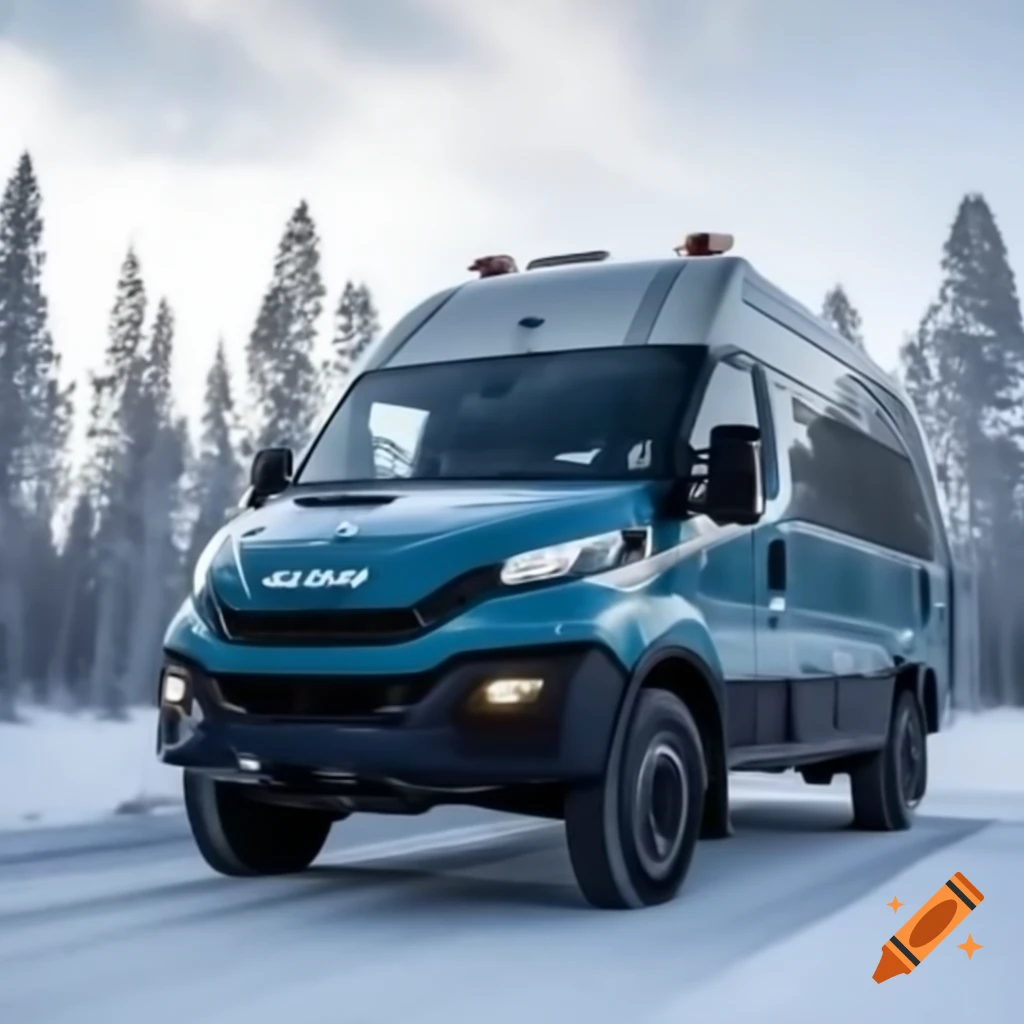 Iveco Daily van in Finnish Lapland scenery