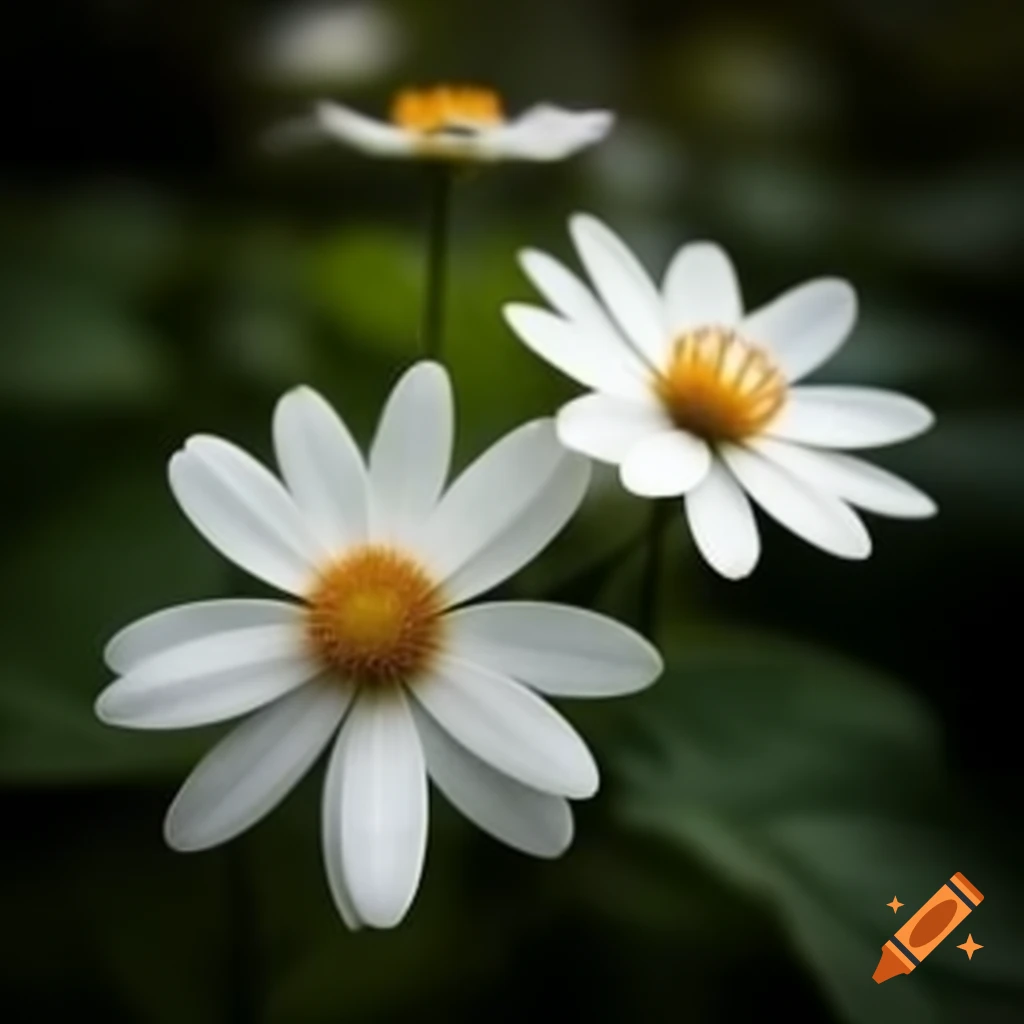 Two white flowers in natural setting