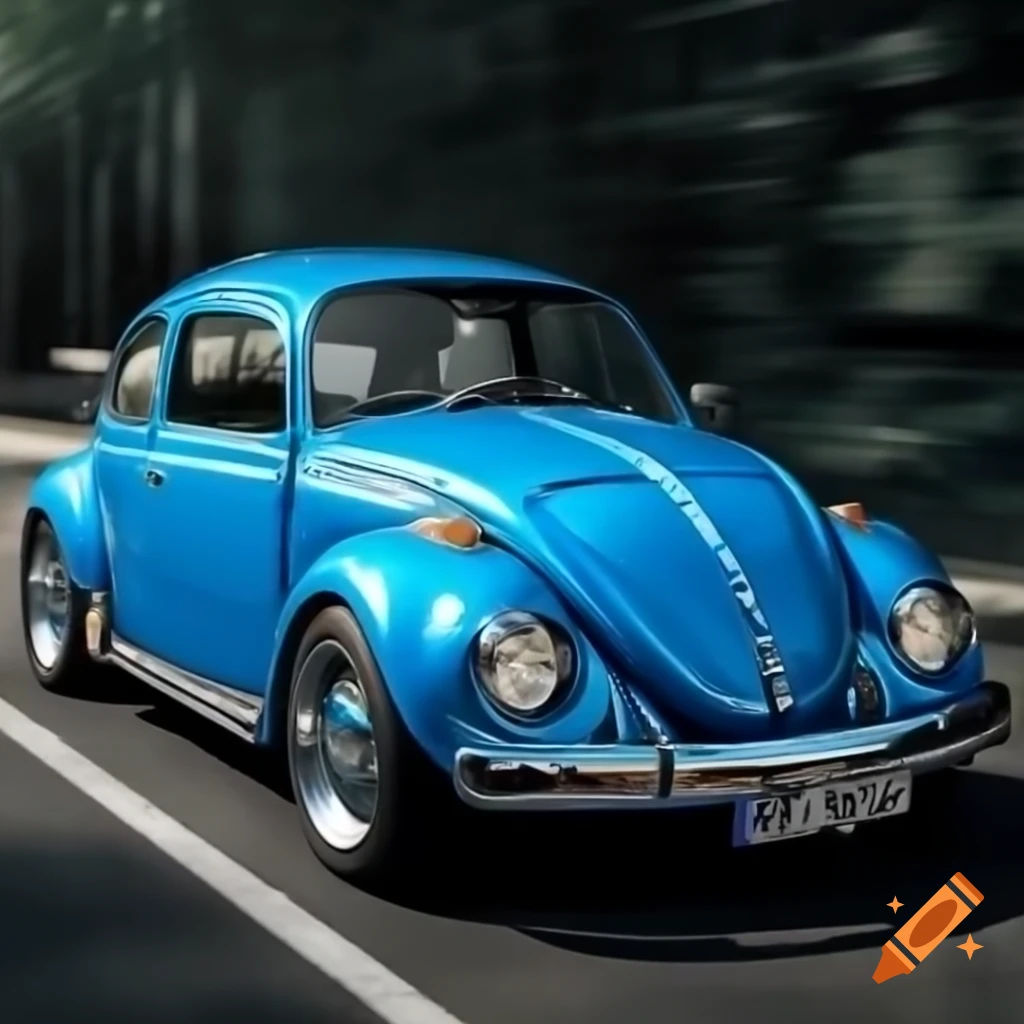 Blue Volkswagen Beetle in high definition