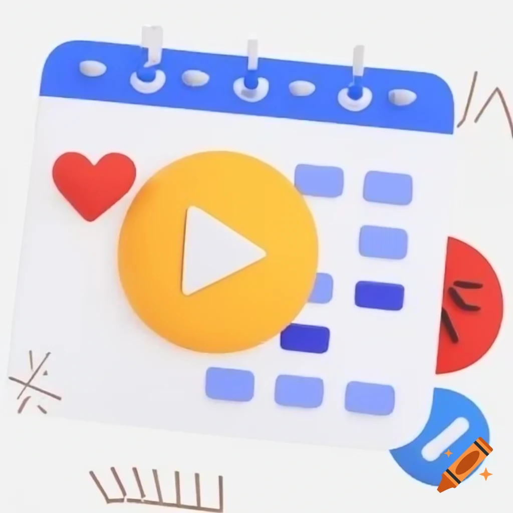 Logo design concept combining calendar and play emojis for EventPlay app