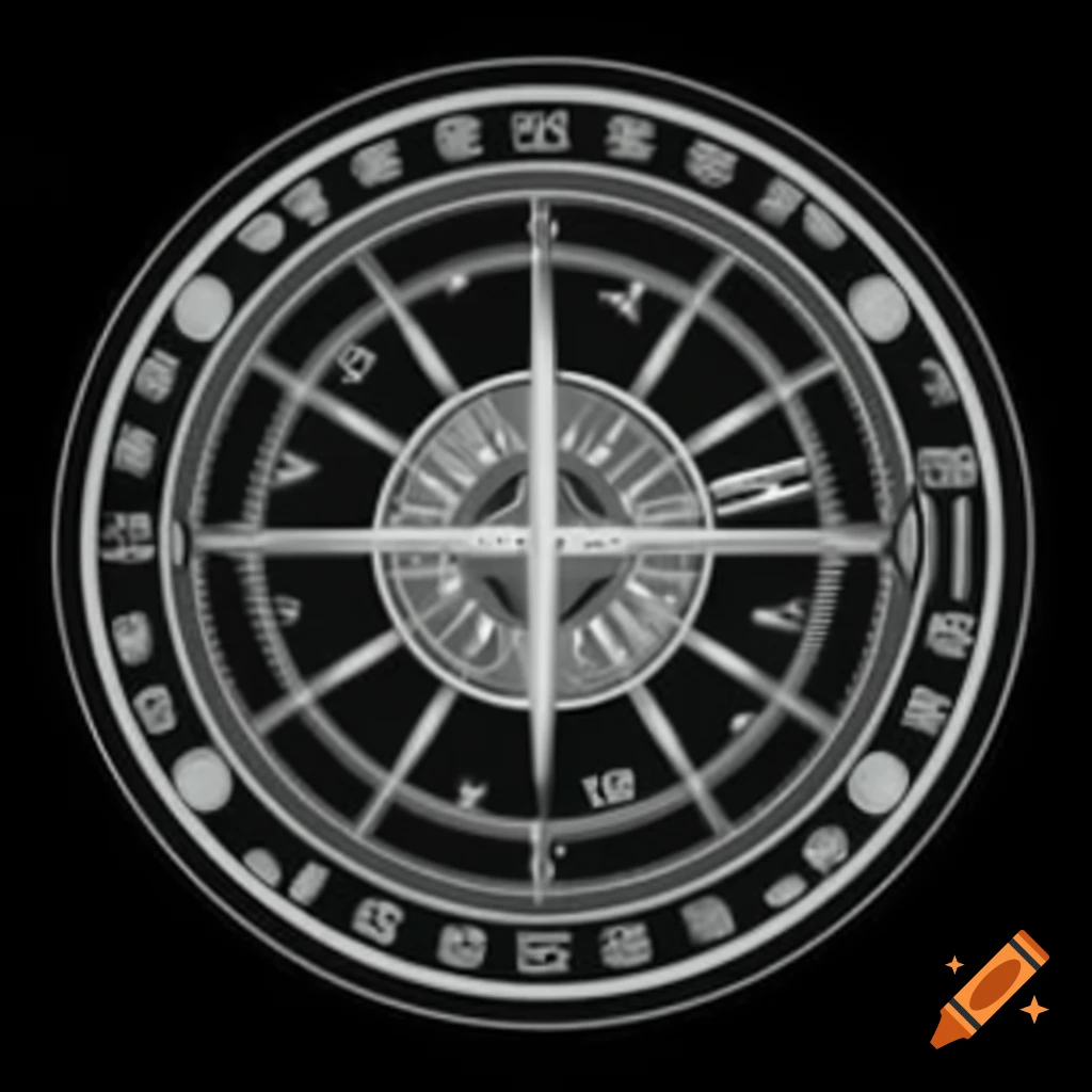 Futuristic maze design resembling a compass