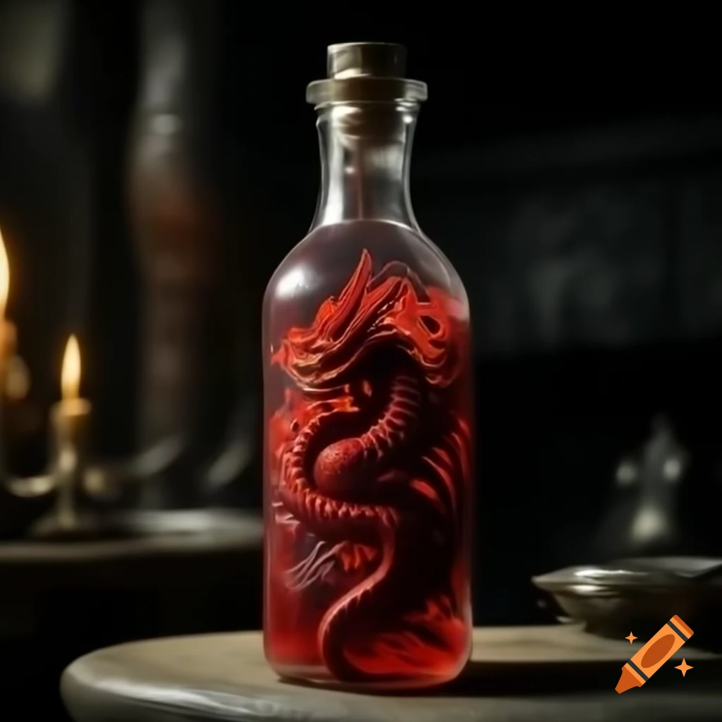 Bottle containing dragon's blood inspired by Game of Thrones