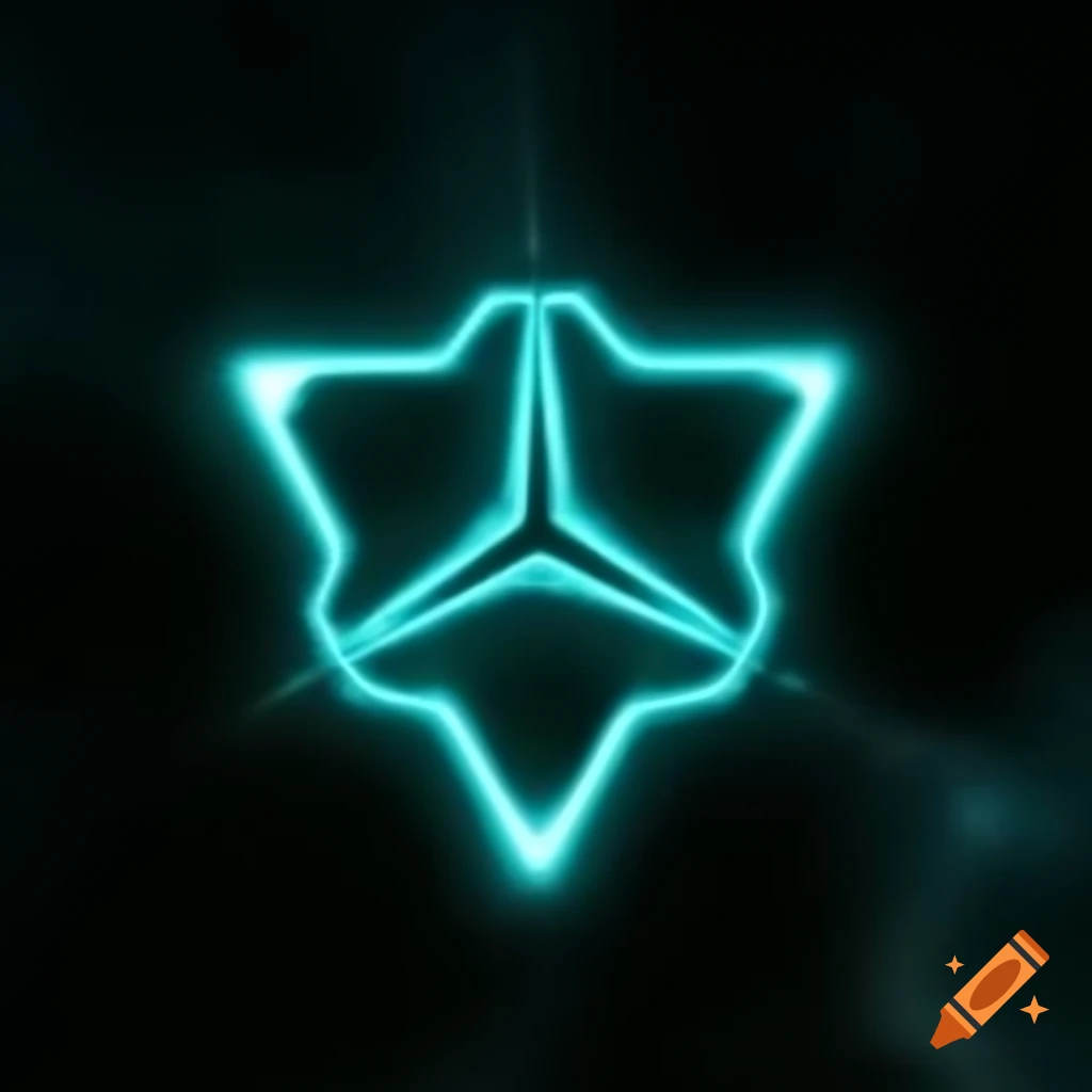 Glowing pentagon shaped destiny symbol with runic design on craiyon
