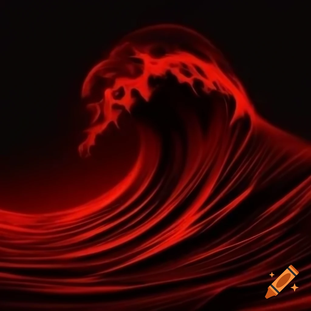 Dark red wave design in Victorian style