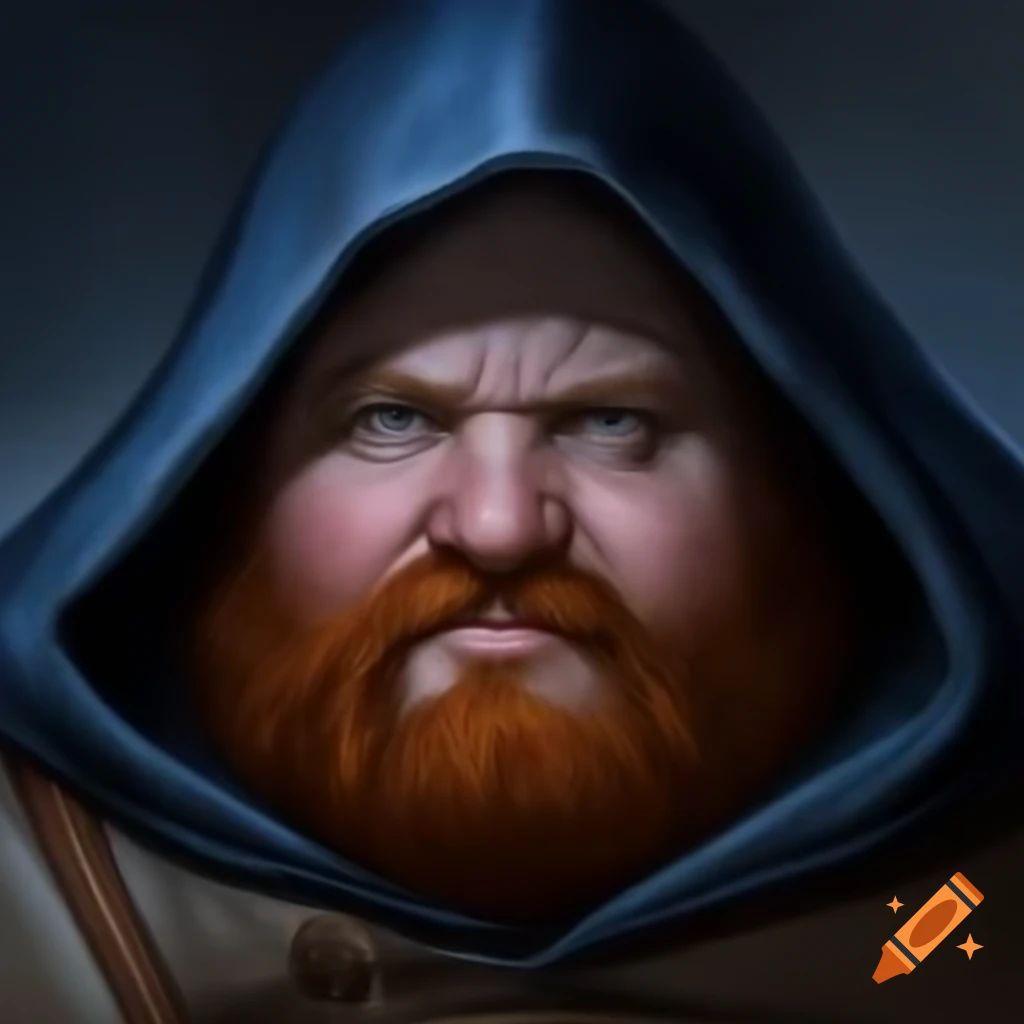D d mage with grey beard in blue robe and hat holding a crystal staff