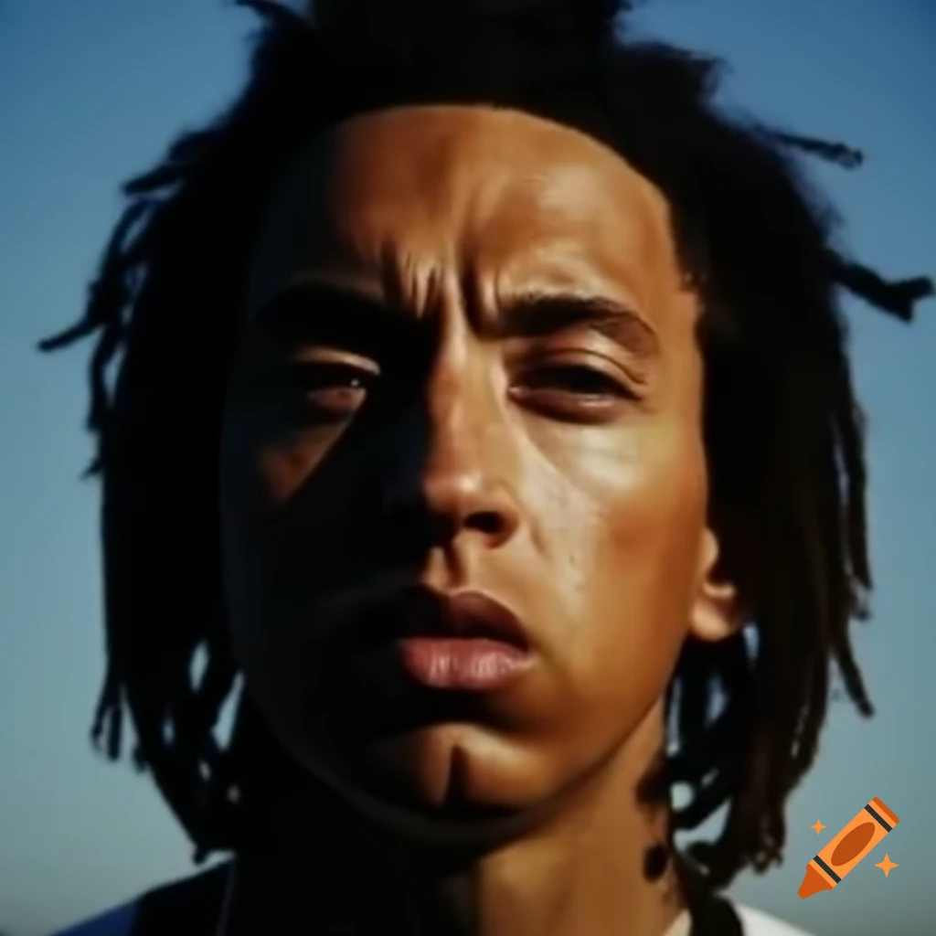 Eminem depicted with dreadlocks hairstyle