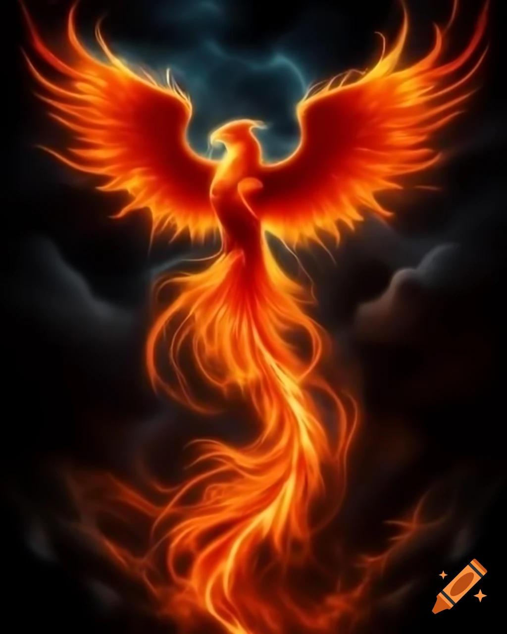 Phoenix created from lightning bolts