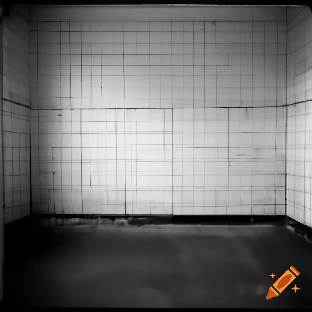 Empty old bathroom with white tile walls