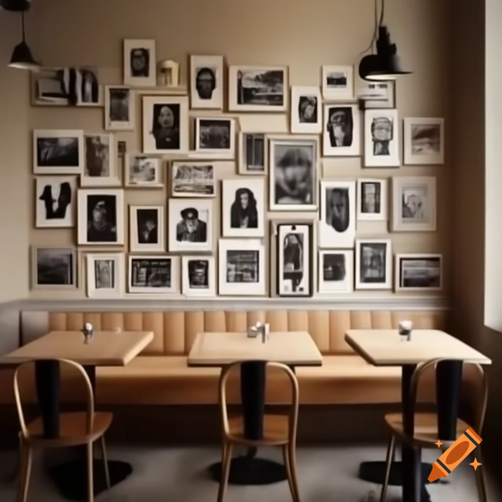 Wall of a cafe or restaurant showcasing its design