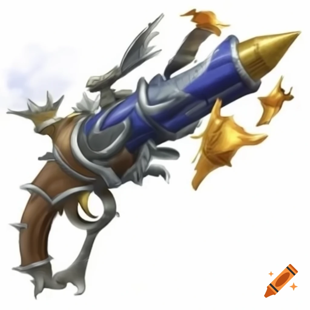 Fantasy dragon-themed gun with air attributes in Kingdom Hearts art style