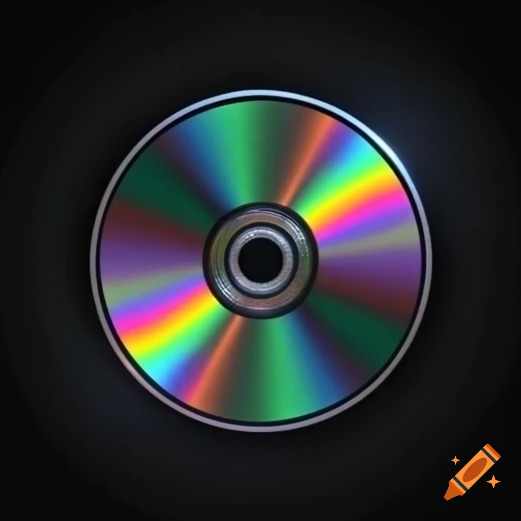 Prismatic and psychedelic shiny bottom of a CD