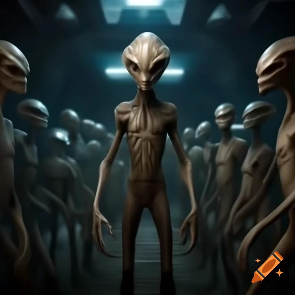 Skrellian aliens guarding the Zarkothian stronghold, ready for defense