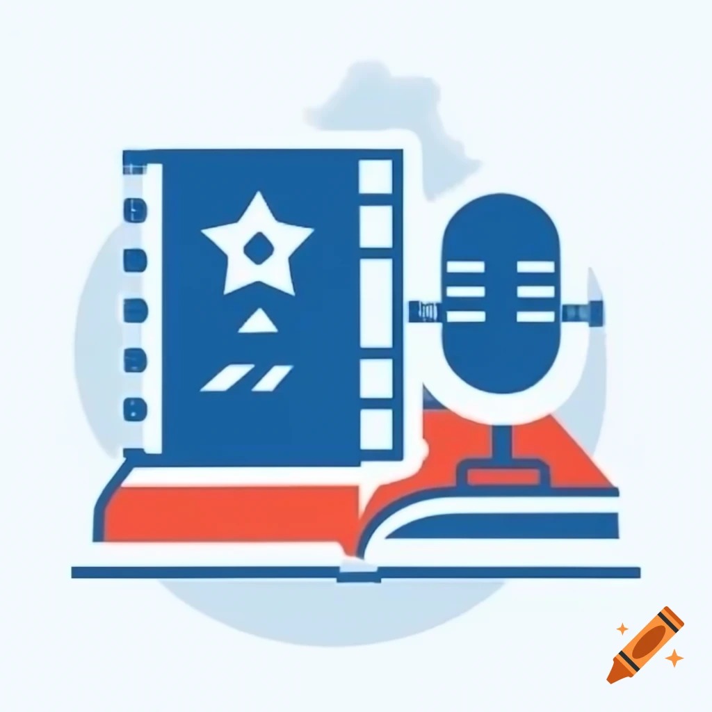 Podcast logo featuring captain, book, and microphone elements