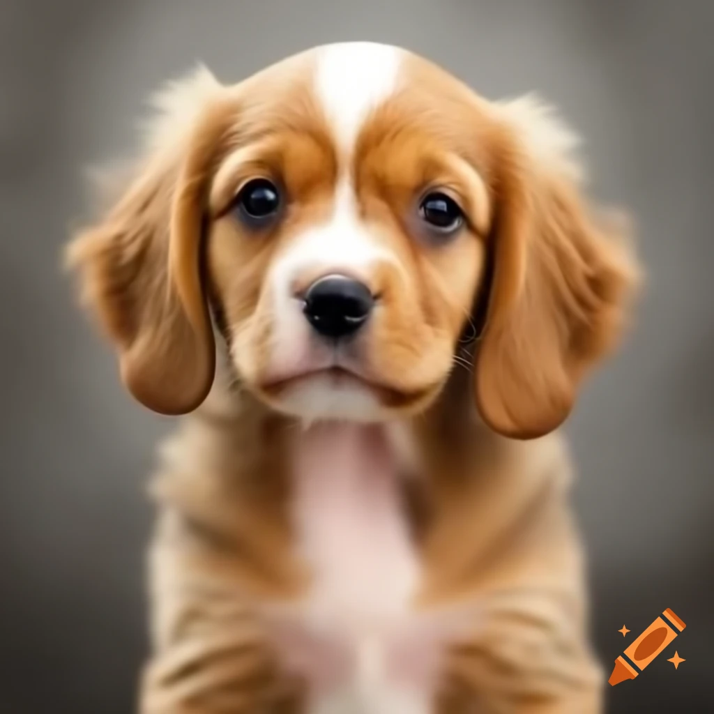 Cute puppy looking playful