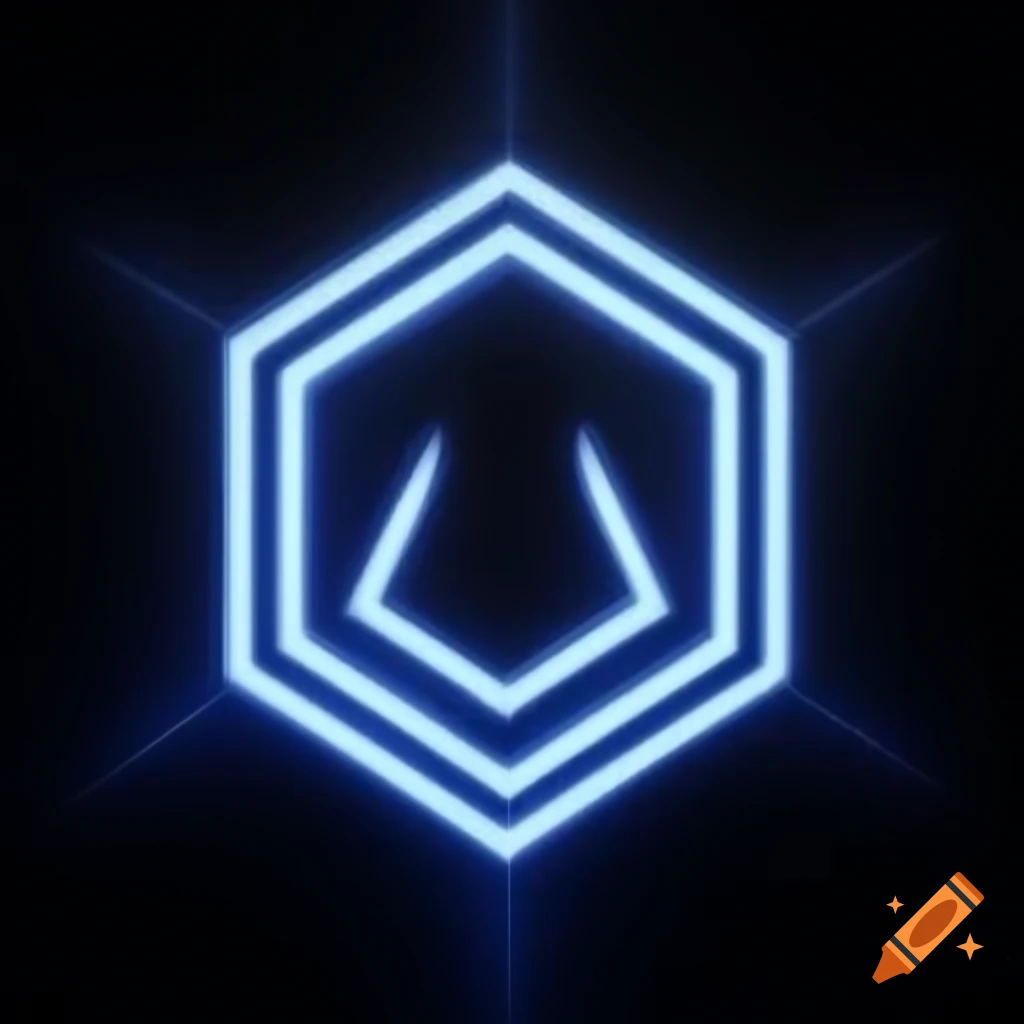 Glowing pentagon-shaped destiny symbol with runic design