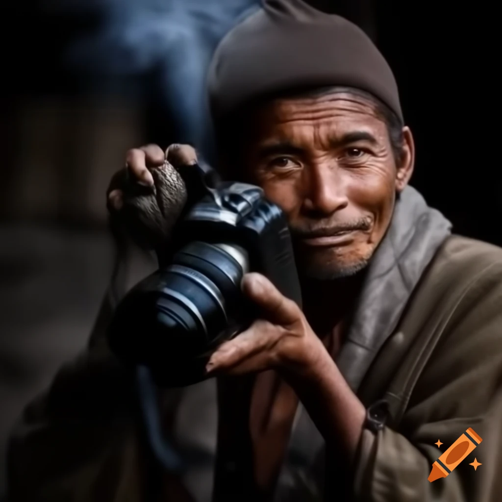 Handsome Nepali photographer with a unique dressing style, blending hippie and bohemian elements