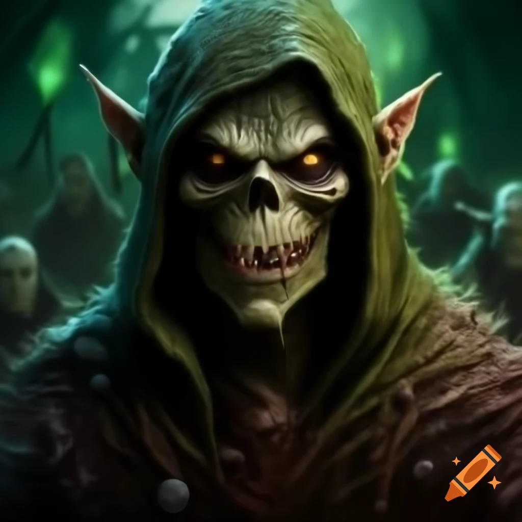 Zombie druid character design in Magic the Gathering style