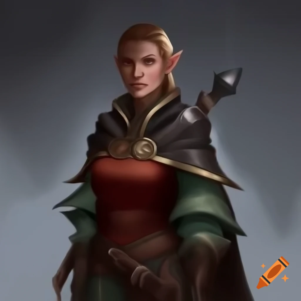 Female Dalish elf in casual wear from Dragon Age: Inquisition with medieval aesthetics