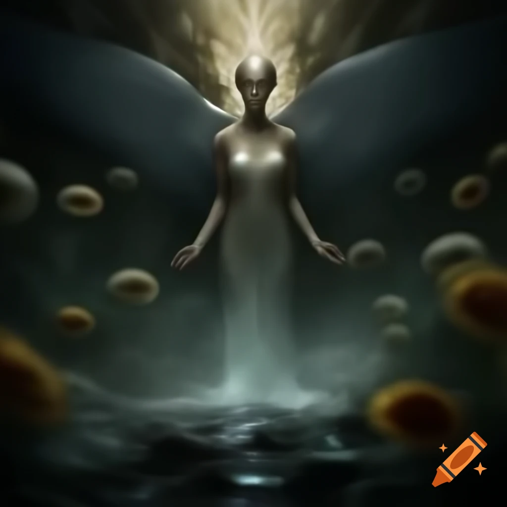 Alien battle scene aboard Zarkothian Mothership with Angel Vampire Queen