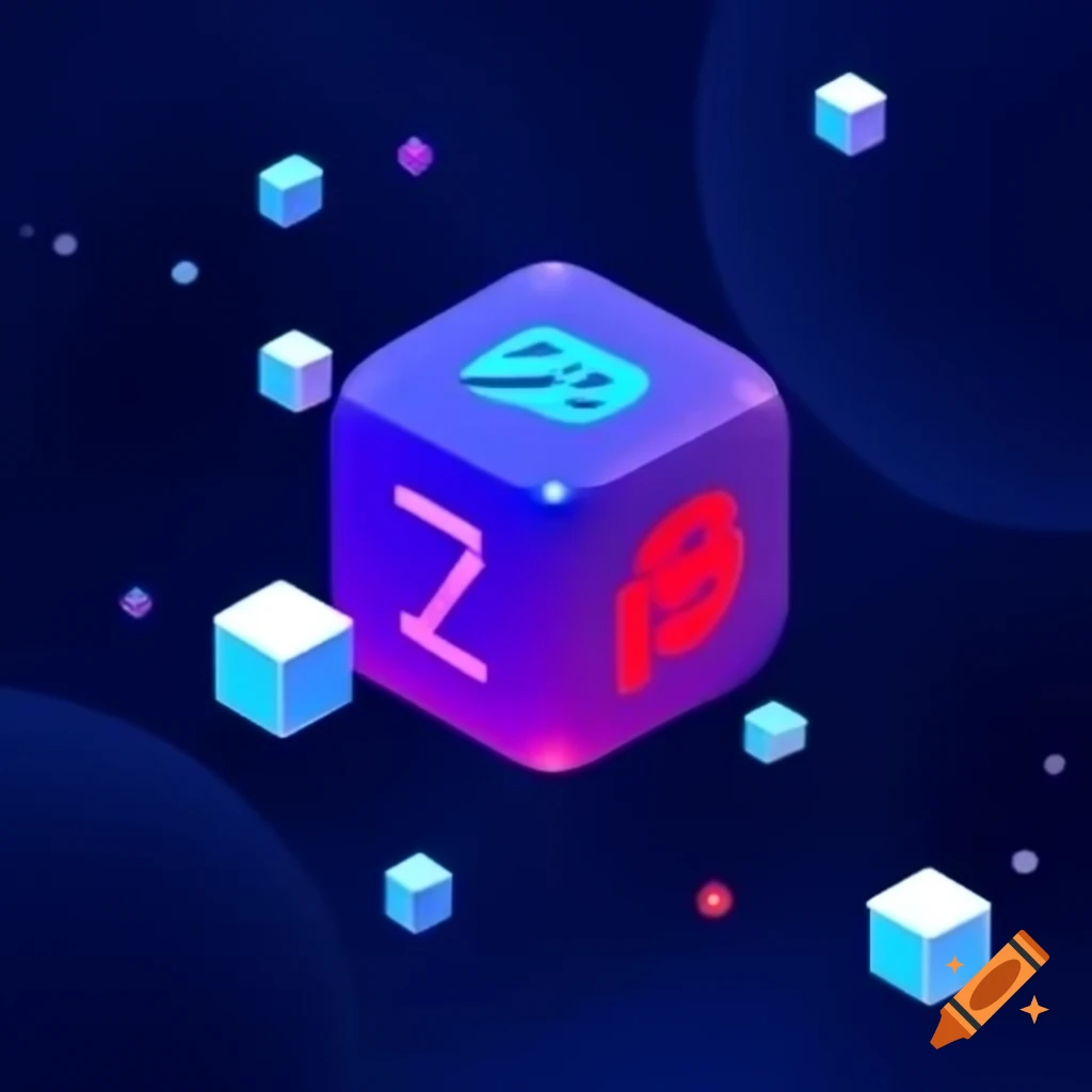 Logo featuring universe background with floating cubes and a giant cube with 'Z'