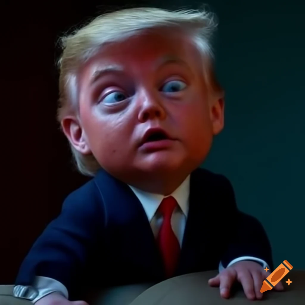 Satirical depiction of Donald Trump as a Peanuts character on Craiyon