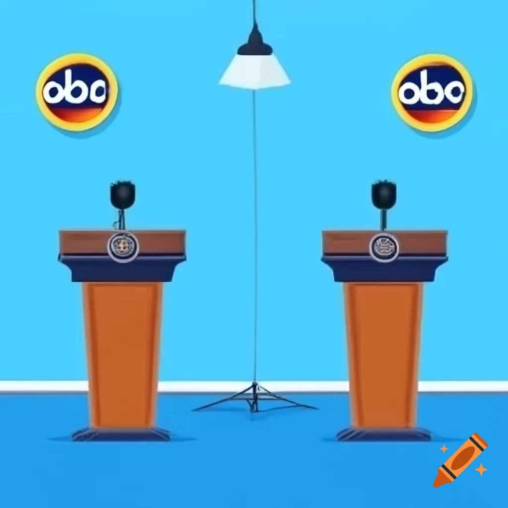 Empty podiums on debate stage set for presidential debate