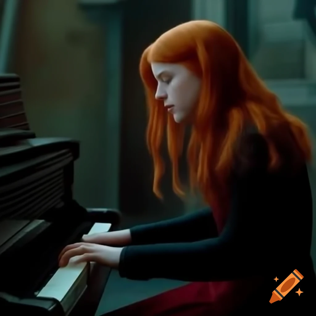 Ginny Weasley playing piano