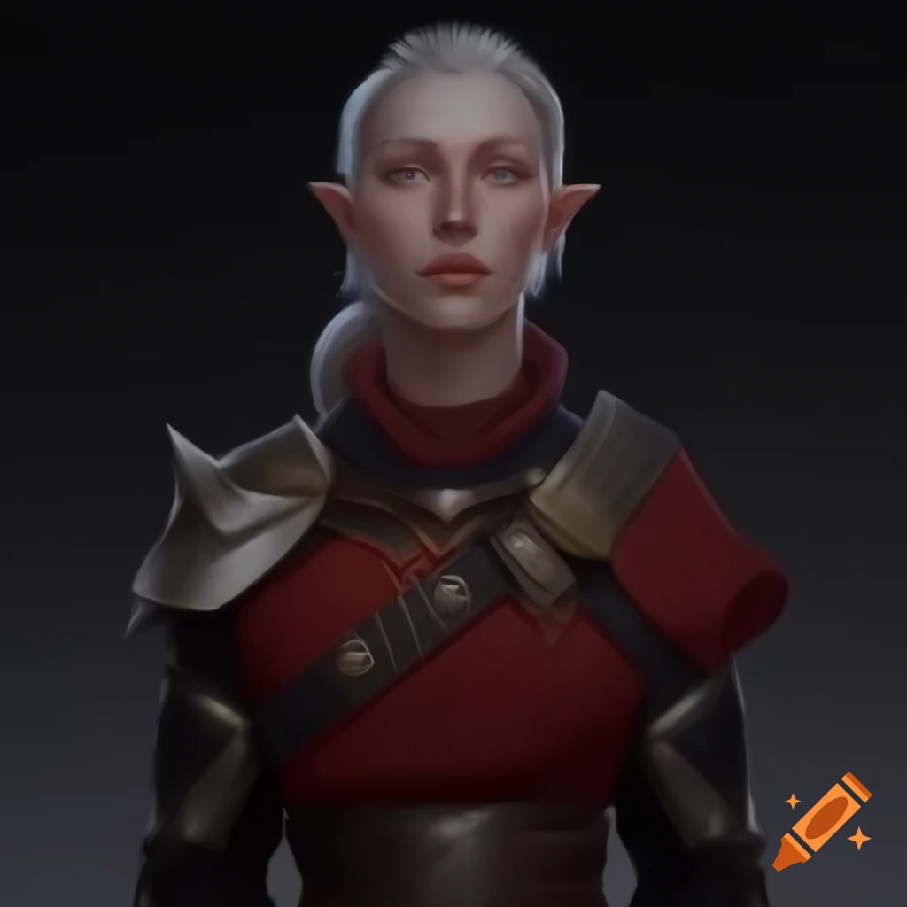 Female Dalish elf in casual clothing inspired by medieval and historical aesthetics
