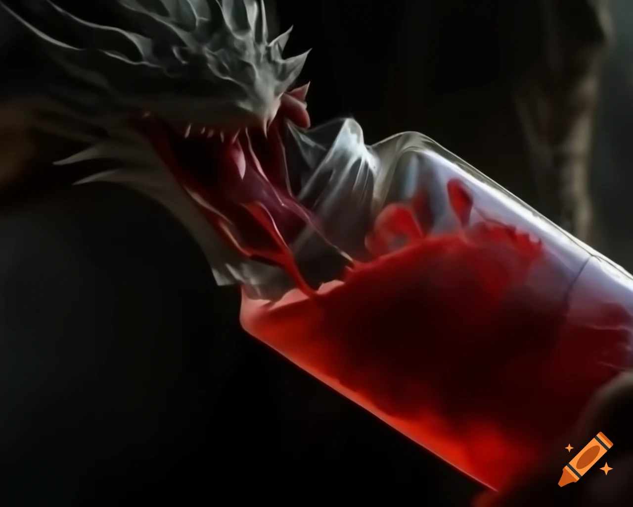 Bottle containing dragon's blood inspired by Game of Thrones
