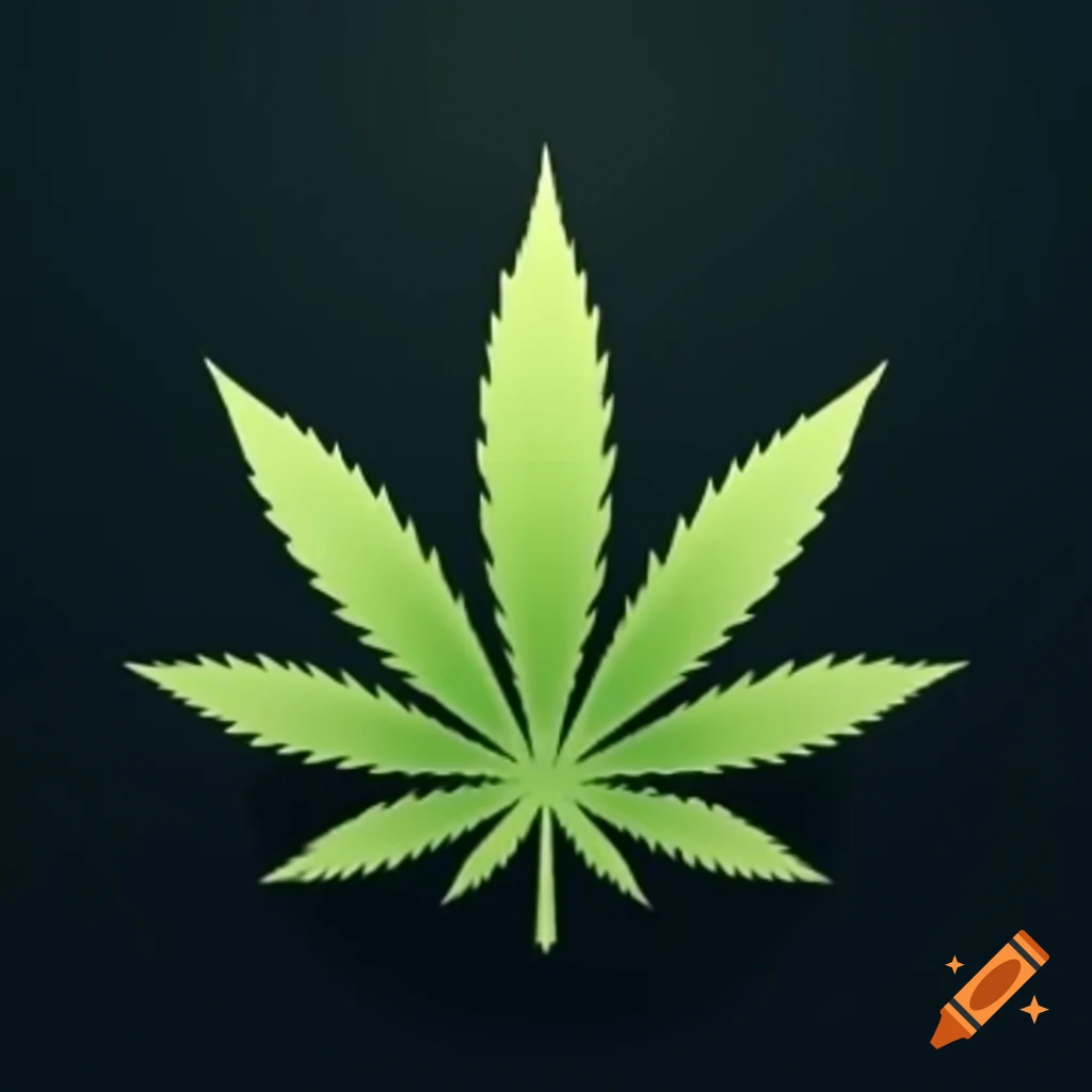 Modern logo design with stylized marijuana leaf