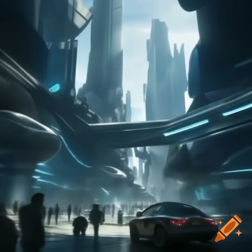 Futuristic cityscape with advanced architecture