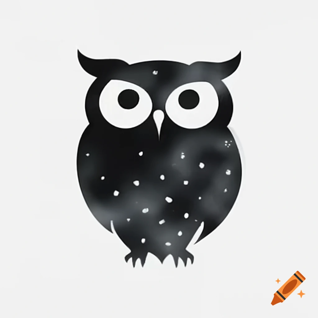 Quirky fat owl silhouette logo design
